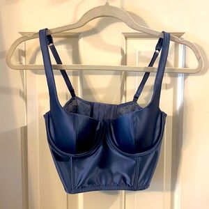 Victoria’s Secret blue bustier long lined bra